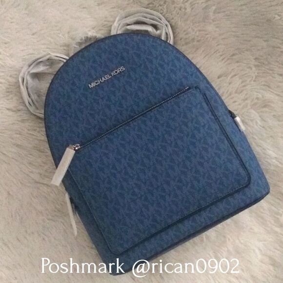 Michael Kors Dark Blue Adina Mini Backpack - Picture 1 of 10